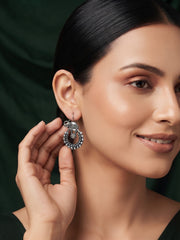 Silver Plated Oxidized Fancy Earrings