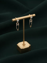 Gold Plated Stylish Safty Pin Earrings