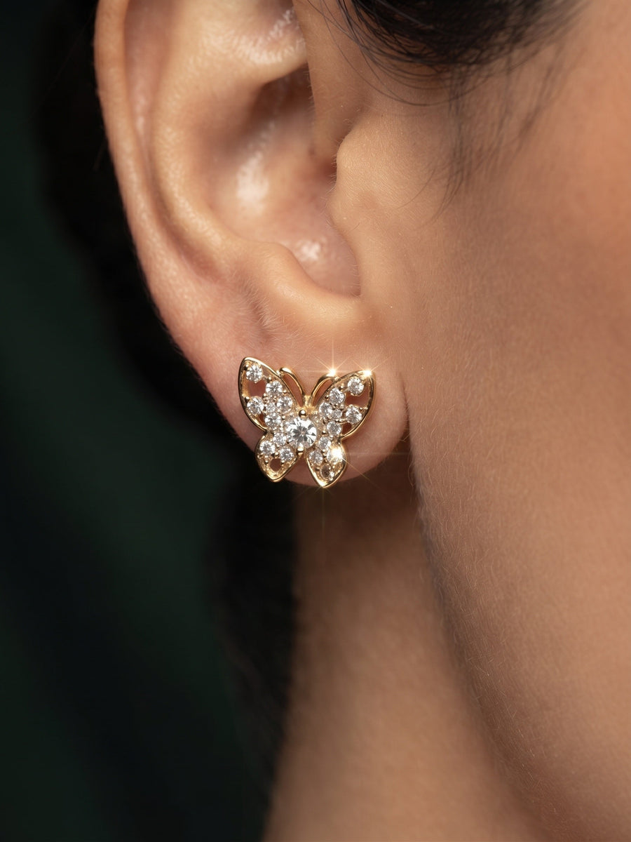 Gold Plated Stylish Butterfly Studs