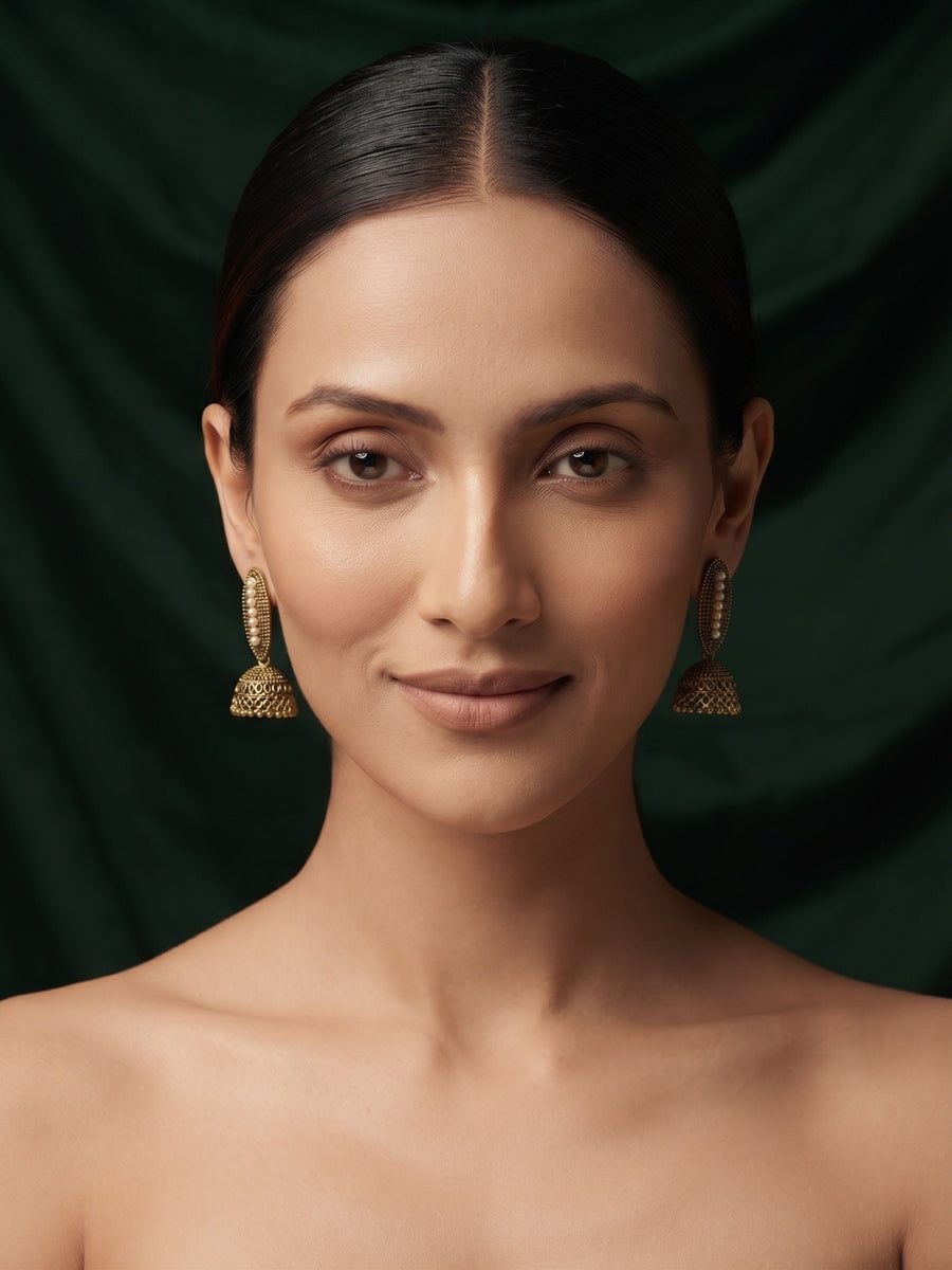Gold Plated Stylish Fancy Jhumka