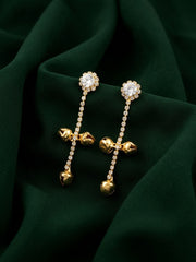 Gold Plated Stylish Diamond Drop Earrings