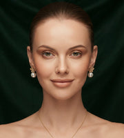 Gold Plated Stylish Fancy Drop Earrings