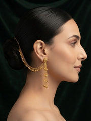 Gold Plated With Fancy Beaded Traditional Ear Chain