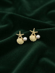 Gold Plated Stylish Korean Drop Earrings
