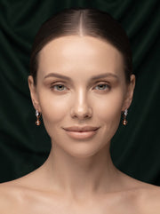 Rose Plated Fancy Drop Earrings