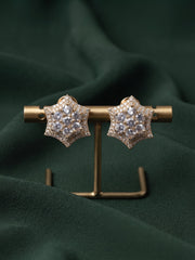 Gold Plated Stylish Fancy Diamon Beaded Studs