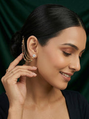 Gold Plated With Beaded Traditional Ear Chain