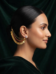 Gold Plated With Fancy Beaded Traditional Ear Chain
