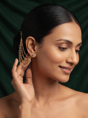 Gold Plated With Fancy Beaded Traditional Ear Chain