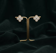 Gold Plated Stylish Fancy Diamon Beaded Studs