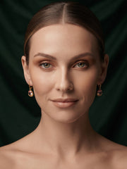 Gold Plated Stylish Fancy Stone Drop Earrings