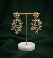 Gold Plated Stylish Fancy Stone Drop Earrings