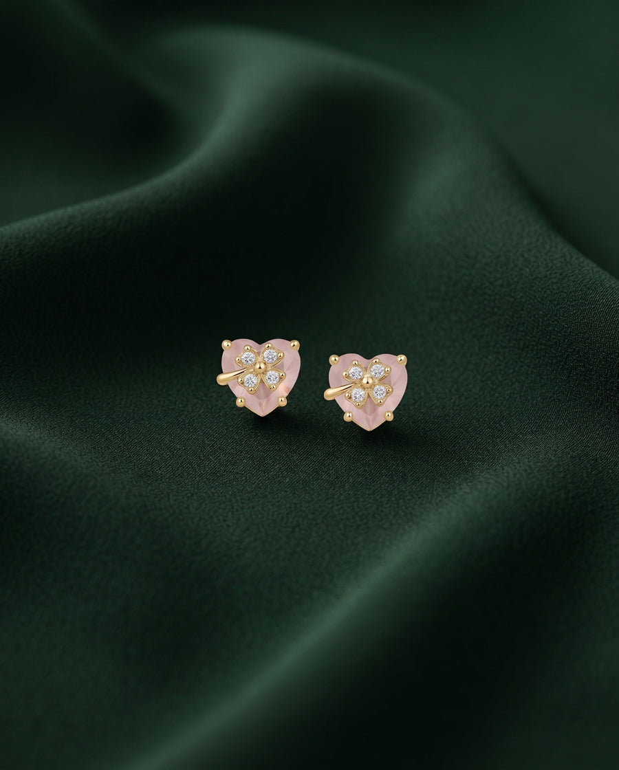 Gold Plated Stylish Heart Studs