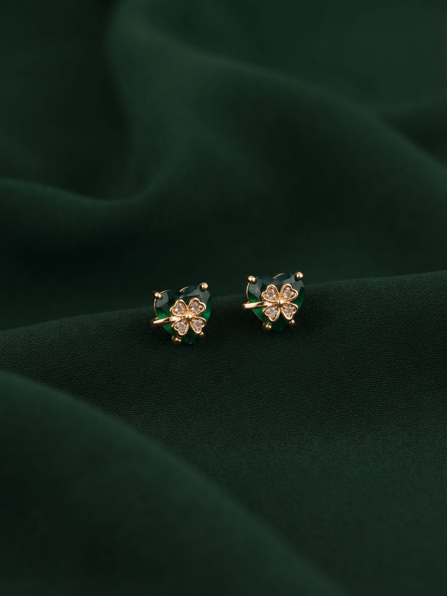 Gold Plated Stylish Heart Studs