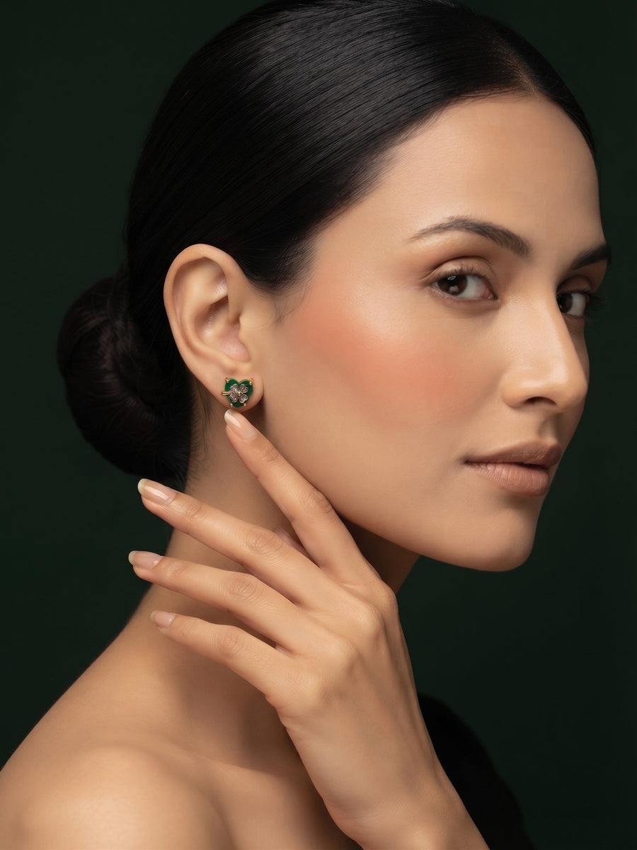 Gold Plated Stylish Heart Studs