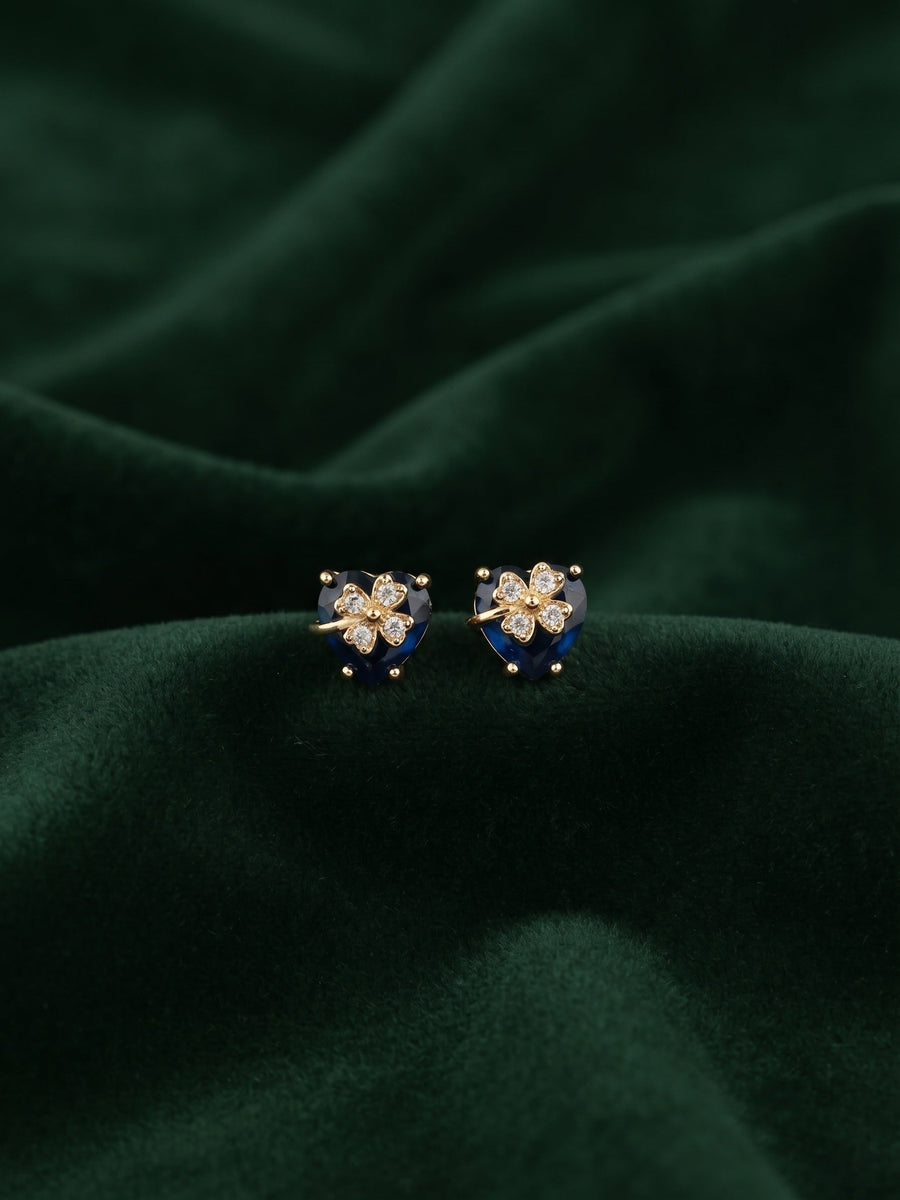 Gold Plated Stylish Heart Studs