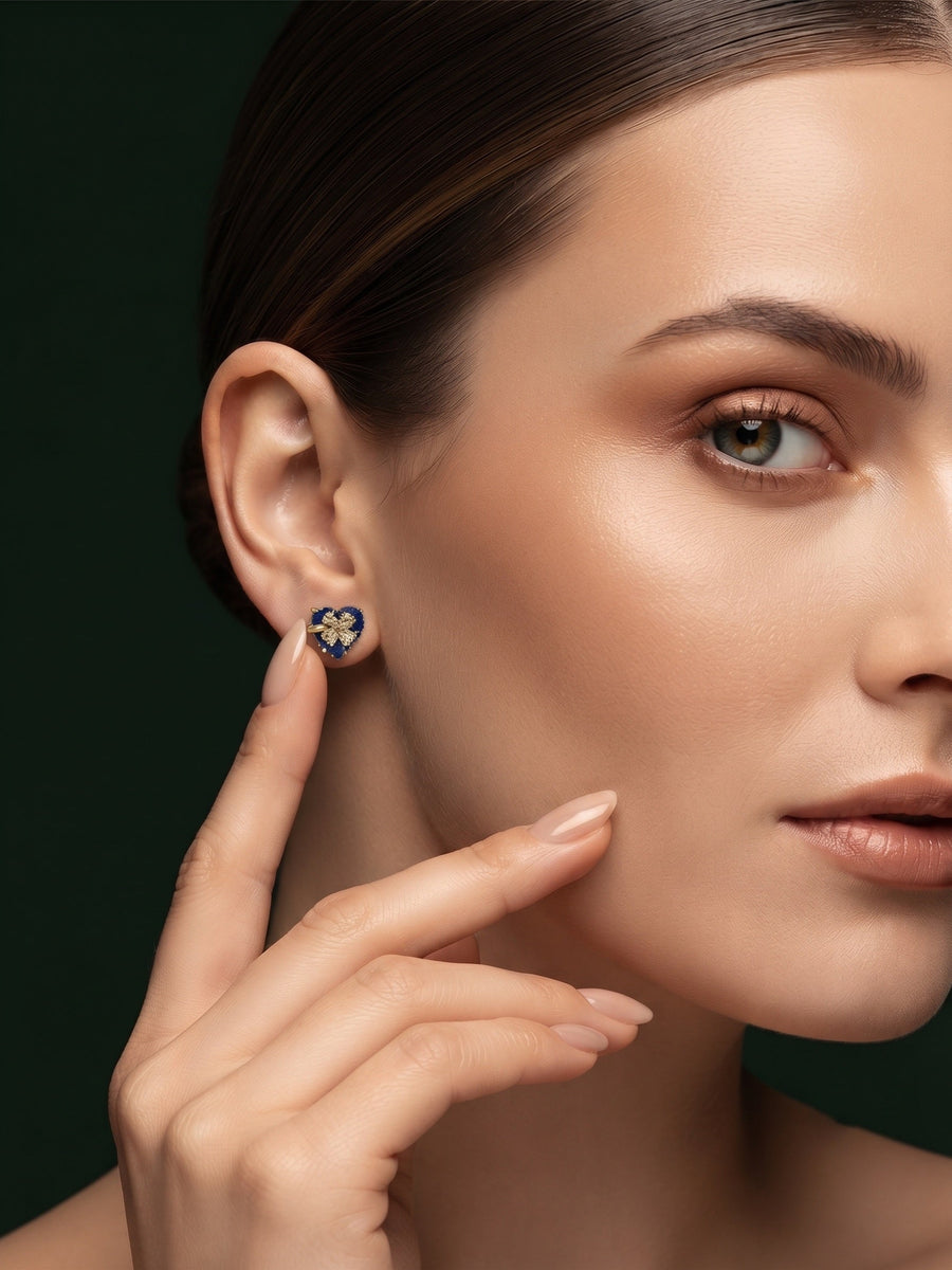 Gold Plated Stylish Heart Studs