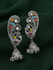 Silver Plated Oxidized Ethnic Design Ear Cuff