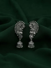 Silver Plated Oxidized Ethnic Design Ear Cuff