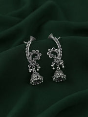 Silver Plated Oxidized Ethnic Design Ear Cuff