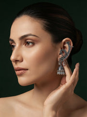 Silver Plated Oxidized Ethnic Design Ear Cuff