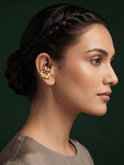 Gold Plated Pearls Beaded Ear Cuff