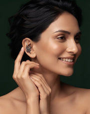 Silver Plated Oxidized Ethnic Design Ear Cuff
