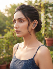 Silver Plated Oxidized Ethnic Design Ear Cuff