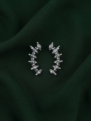 Silver Plated Oxidized Ethnic Design Ear Cuff