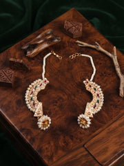 Gold Plated Ethnic Havy Design Ear Cuff with chain