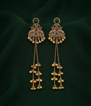 Gold-Toned Kashmiri Drop Earrings