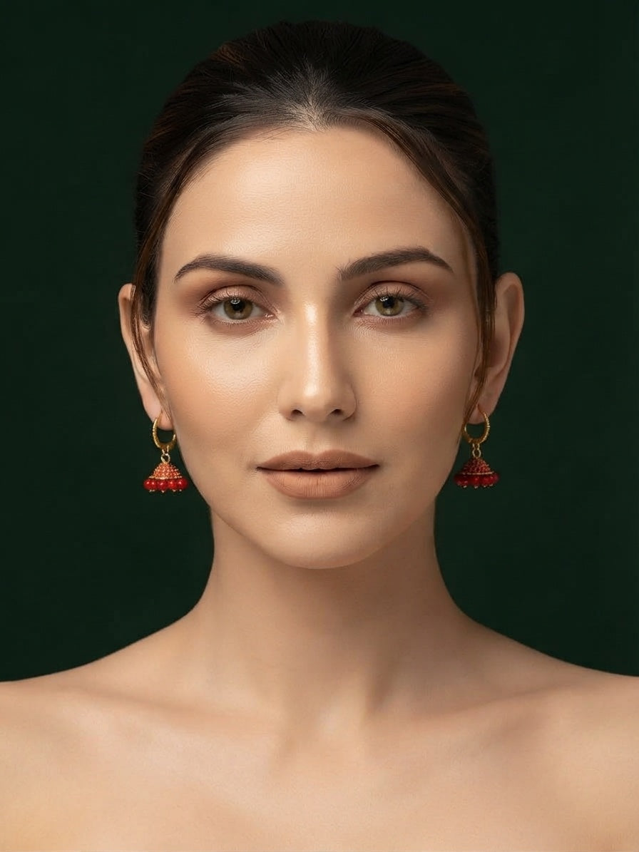 Gold Plated Stylish Jhumki Earrings