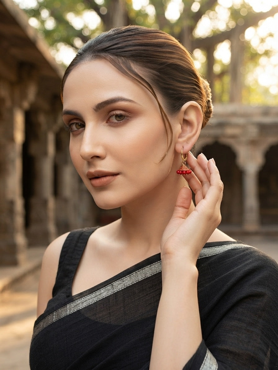 Gold Plated Stylish Jhumki Earrings