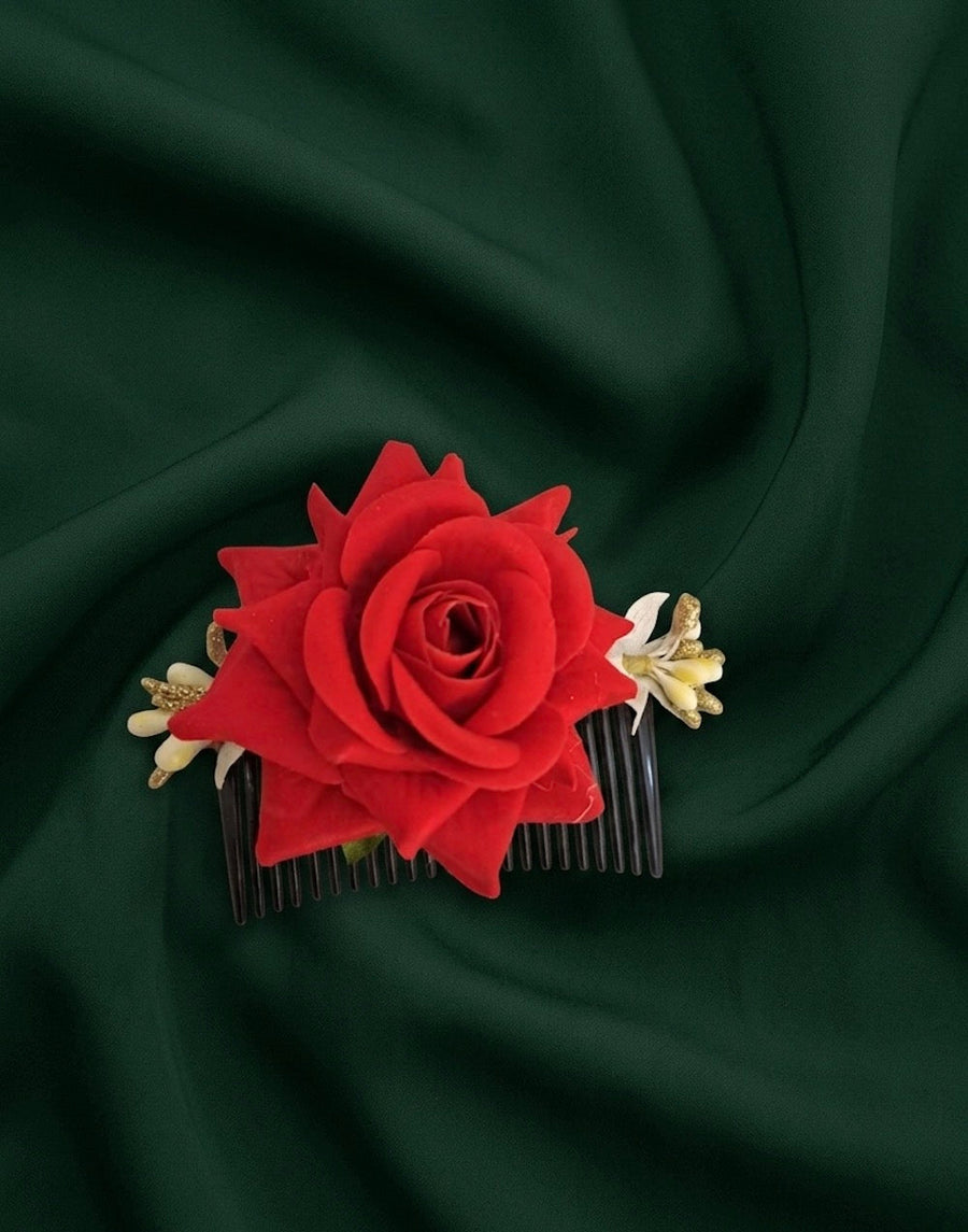 Women Fancy Rose Hair Comb Juda Pin