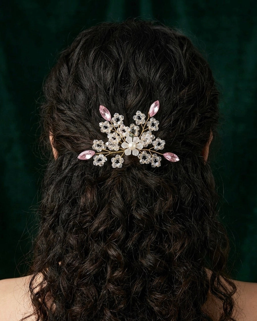 Stylish Korean Pearl and Crystal Partywear Clip