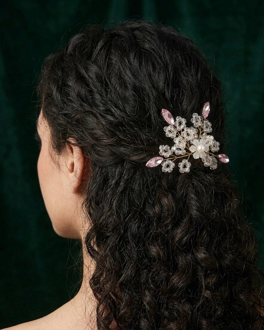 Stylish Korean Pearl and Crystal Partywear Clip