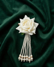Floral Shaped With Pearls Tassels Hair Accessory