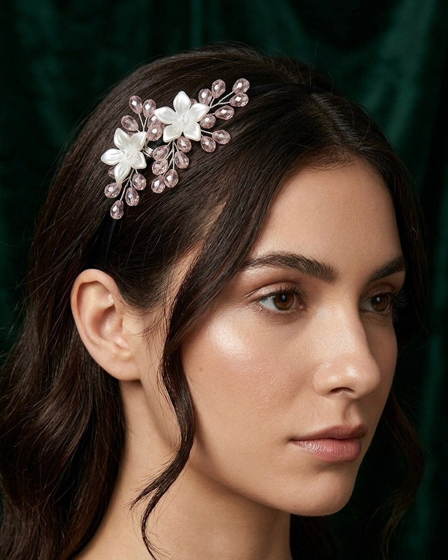 Korean Floral Rhinestones Hairpin