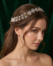 Crystal Beaded Floral Tiara Hair Accessory set