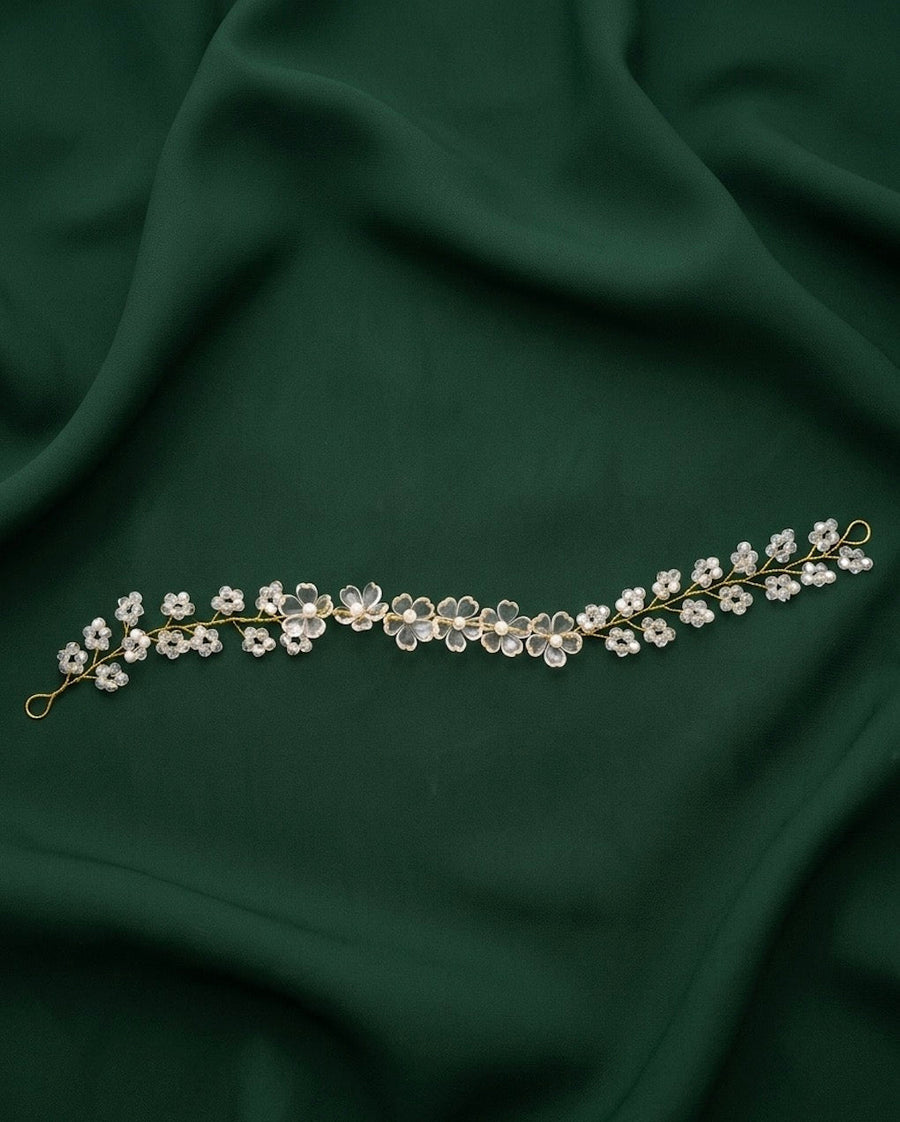 Crystal Beaded Floral Tiara Hair Accessory set