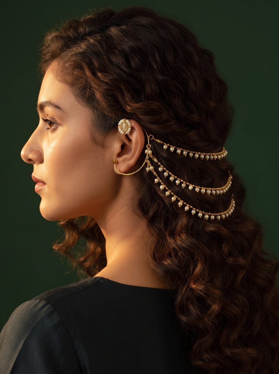 Women Ethnic Gold Plated Hair Accessory