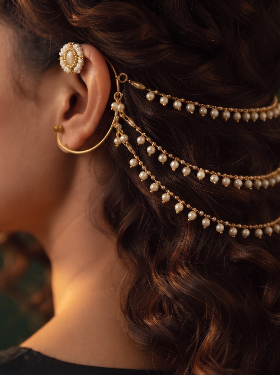 Women Ethnic Gold Plated Hair Accessory