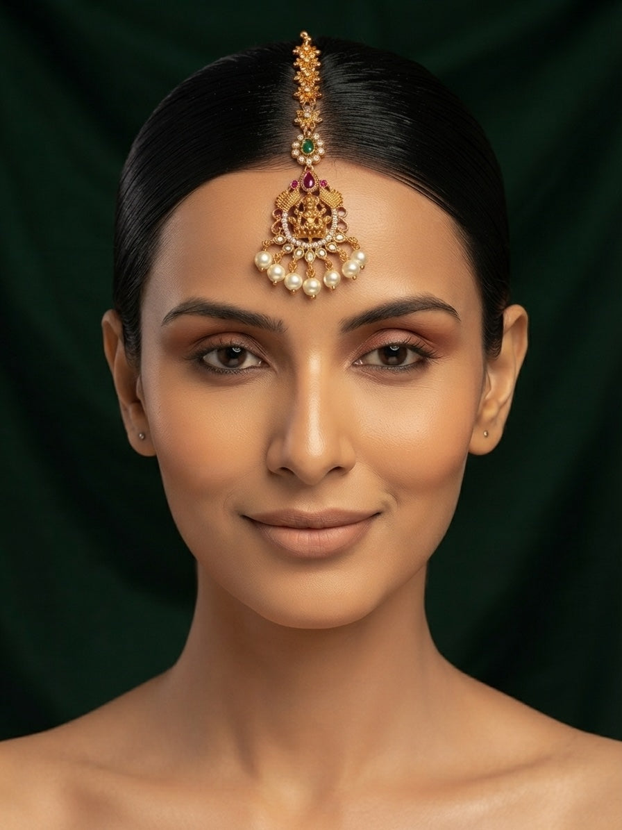 Gold-Plated Maang Tikka Head Jewellery