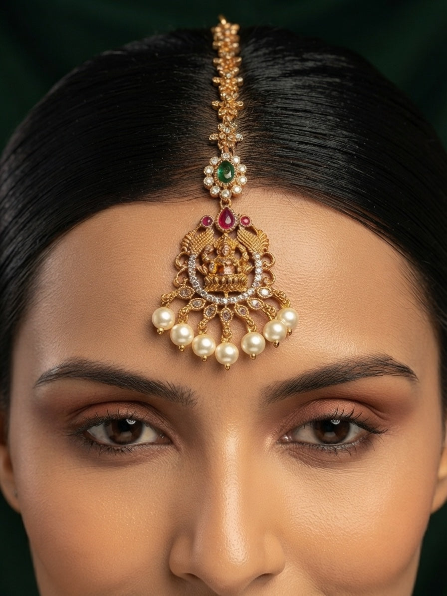 Gold-Plated Maang Tikka Head Jewellery