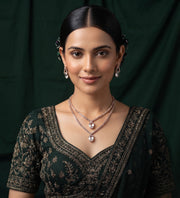 Women Rose Gold American Daimond Jewellery Set