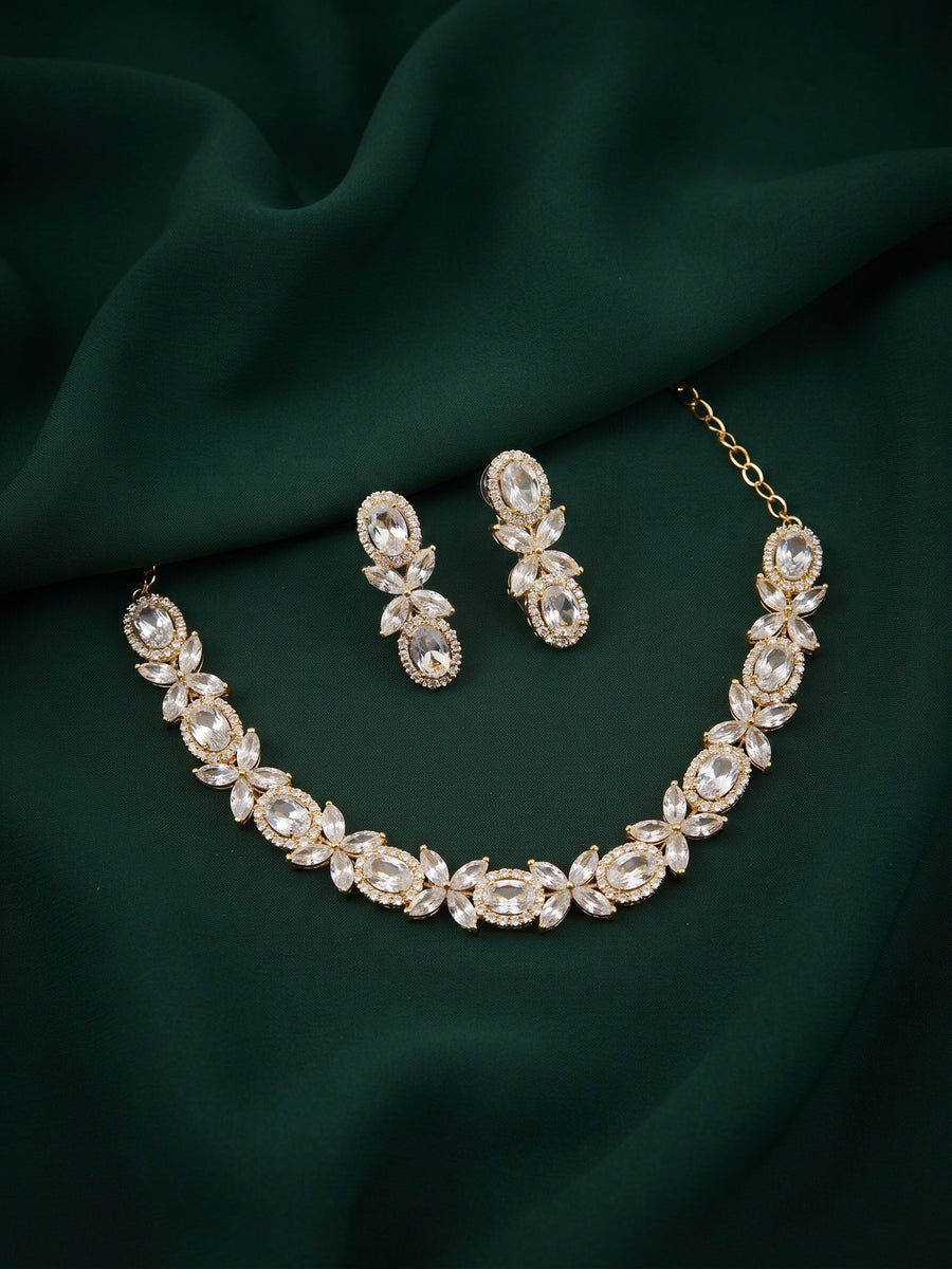 Women Gold Plated Kundan Beaded Jewellery Set