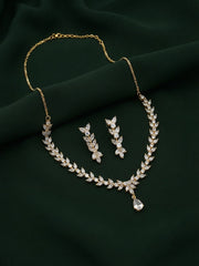 Women Gold Plated Diamond Jewellery Set