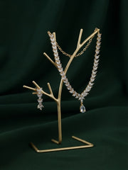 Women Gold Plated Diamond Jewellery Set