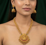 Women Gold Plated Traditional Tample Jewellery Set