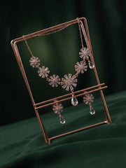 Women Rose Gold American Daimond Jewellery Set